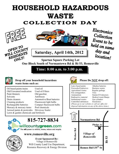 Household Hazardous Waste - Village of Romeoville