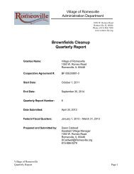 Brownfields Cleanup Quarterly Report - Village of Romeoville