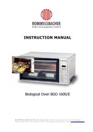 instruction manual - ROMMELSBACHER ElektroHausgerÃ¤te GmbH