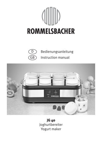 Bedienungsanleitung - ROMMELSBACHER ElektroHausgerÃ¤te GmbH