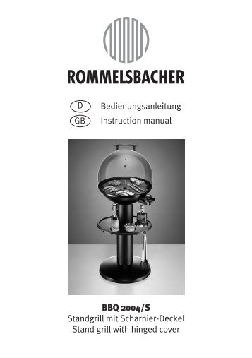 Bedienungsanleitung - ROMMELSBACHER ElektroHausgerÃ¤te GmbH