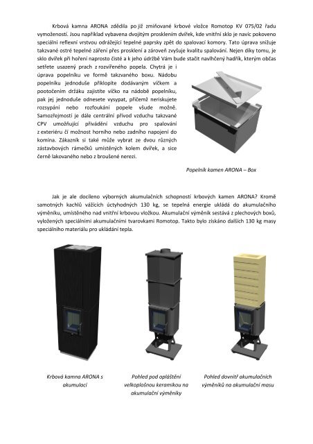 Podrobnosti k akumulaci kamen ARONA - Romotop