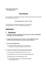 Einladung Haupt- und Finanzausschuss am ... - Rommerskirchen