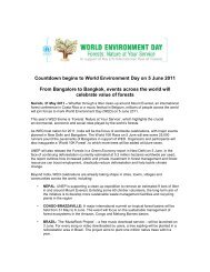 Countdown begins to World Environment Day on 5 June 2011