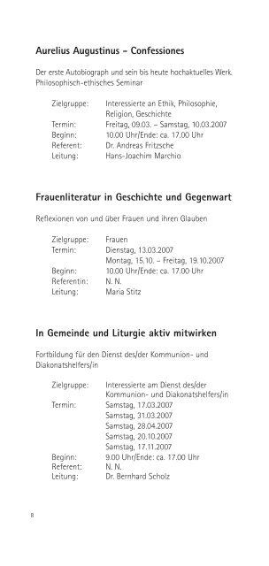 download jahresprogramm 2007 - Roncalli-Haus Magdeburg