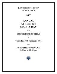 93 ANNUAL ATHLETICS SPORTS DAY - Rondebosch Boys