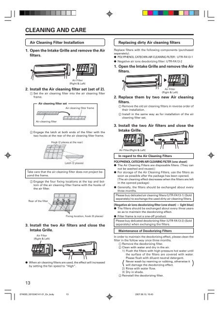 OPERATING MANUAL R410A - Fujitsu General