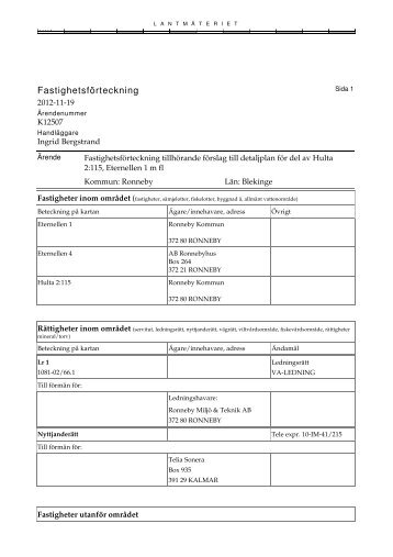 FastighetsfÃ¶rteckning (granskning) - Ronneby kommun