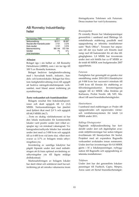 Ãrsredovisning 2011 (pdf 3,8Mb) - Ronneby kommun