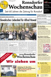 Ausgabe Nr. 12 vom 20.3.2013 - Ronsdorfer Wochenschau
