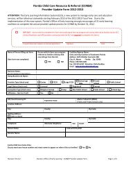 Provider Update Form - Early Learning Coalition of Southwest Florida