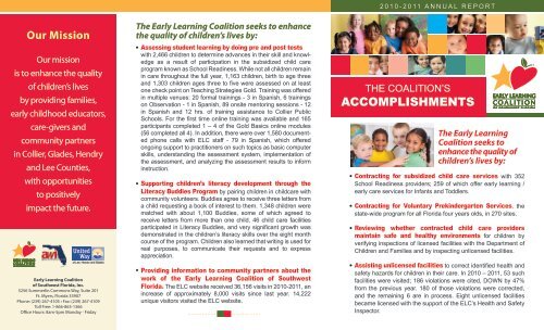 Annual Report - Early Learning Coalition of Southwest Florida