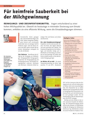 Für keimfreie Sauberkeit bei der Milchgewinnung - Halag Chemie AG