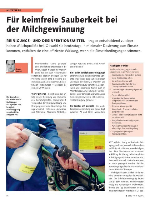 Für keimfreie Sauberkeit bei der Milchgewinnung - Halag Chemie AG