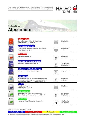 Alpsennerei - Halag Chemie AG
