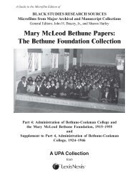 Mary McLeod Bethune Papers: The Bethune Foundation Collection