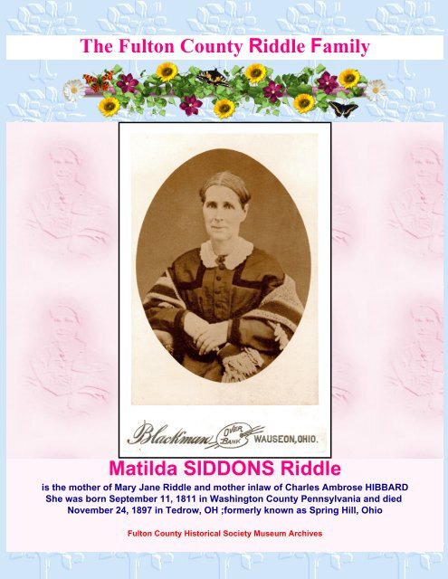 Riddle Family Descendants With Photos - RootsWeb