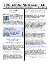 THE GSOC NEWSLETTER - RootsWeb - Ancestry.com