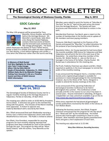 THE GSOC NEWSLETTER - RootsWeb - Ancestry.com