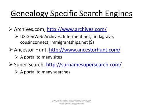 Googling for Genealogy - RootsWeb - Ancestry.com