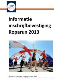 Informatie inschrijfbevestiging Roparun 2013