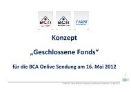 Konzept Geschlossene Fonds für BCA Onlive 16.05.12