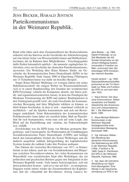 Parteikommunismus in der Weimarer Republik. - Rosa-Luxemburg ...