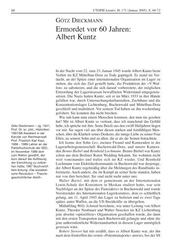Ermordet vor 60 Jahren: Albert Kuntz