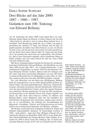Drei Blicke auf das Jahr 2000: 1887 â 1960 â 1987. Gedanken zum ...