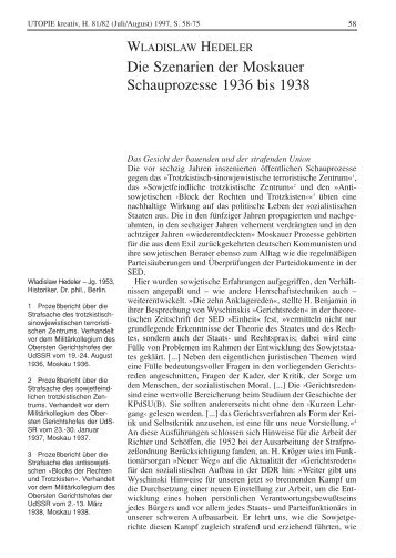 Die Szenarien der Moskauer Schauprozesse 1936 bis 1938