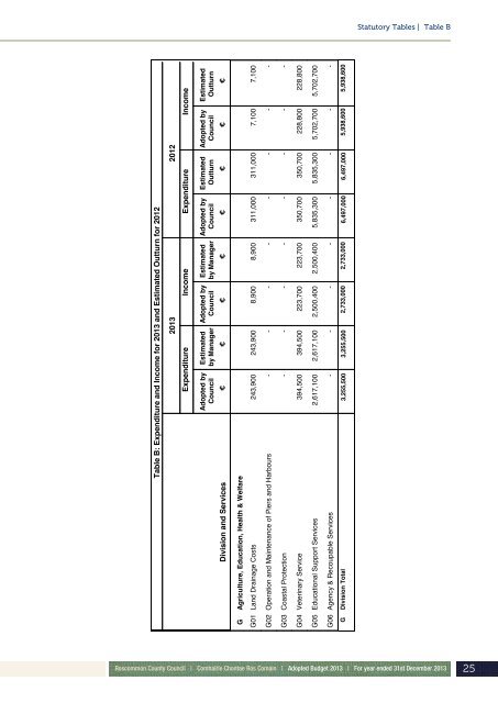 Annual Budget 2013 - Roscommon County Council