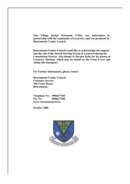 Final Lecarrow Village Design Statement - Roscommon County ...