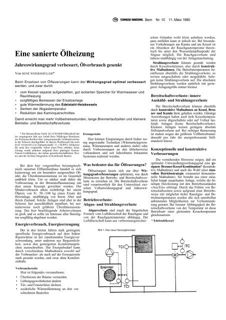 Eine sanierte Ölheizung - Publikationen René Weiersmüller