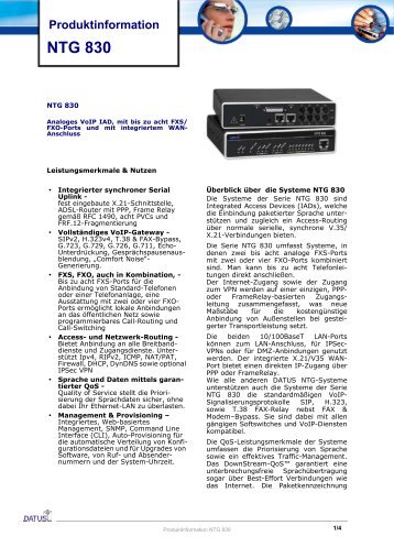 NTG 830 Produktinformation - DATUS AG