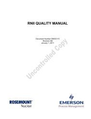RNII QUALITY MANUAL - Rosemount