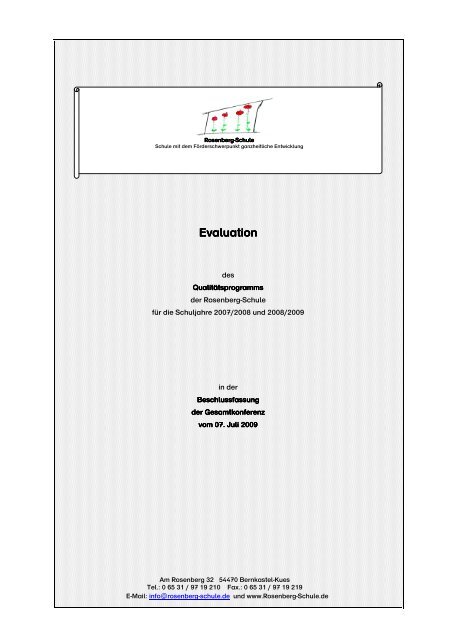 Evaluation Rosenberg-Schule Juli 2009