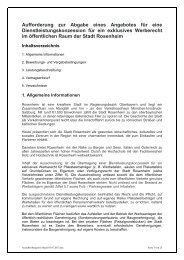 Dienstleistungskonzession für exklusives ... - Stadt Rosenheim