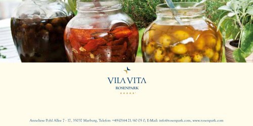 kulinarischer kalender april bis juni - VILA VITA Rosenpark