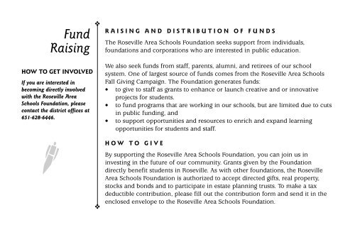 2007-2008 Annual Report RASF - Roseville Area Schools Foundation