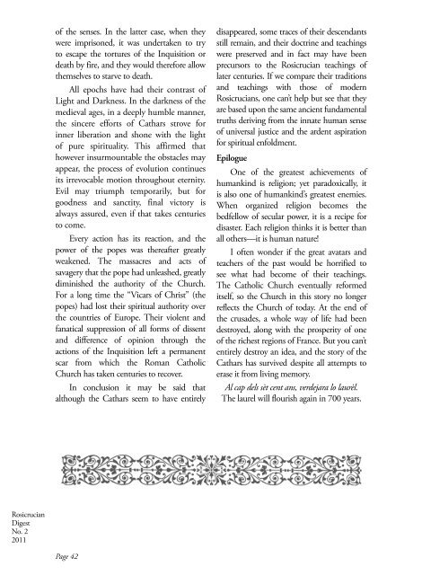 Rosicrucian Digest Vol 89 No 2 2011 Gnosticism - Rosicrucian Order