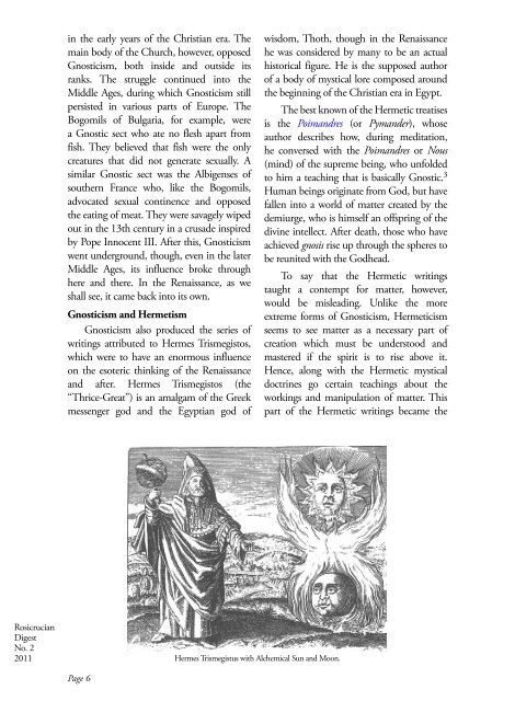 Rosicrucian Digest Vol 89 No 2 2011 Gnosticism - Rosicrucian Order