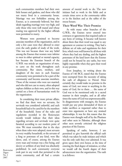 Rosicrucian Digest Vol 85 Number 2 2007 - Rosicrucian Order