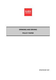 RoSPA Drinking and Driving Policy Paper 2007