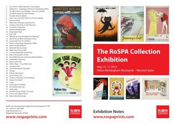 RoSPA Vintage Posters Exhibition Notes