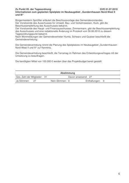 2010-07-01 Protokoll Gemeindevertretung (PDF) - RoÃdorf