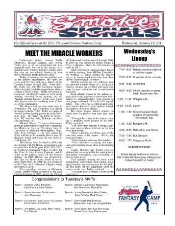 MEET THE MIRACLE WORKERS - Cleveland Indians Fantasy Camp