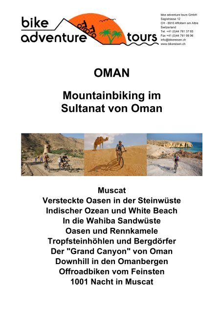 Mountainbiking im Sultanat von Oman - Bike Adventure Tours