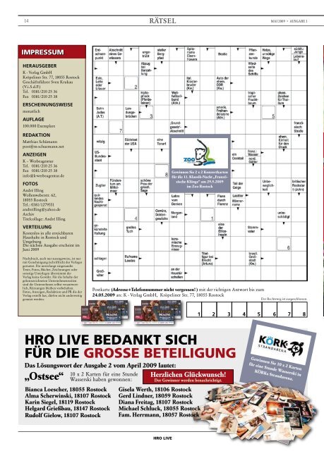 HROLIVE - HROÂ·LIFE - Das Magazin fÃ¼r die Hansestadt Rostock