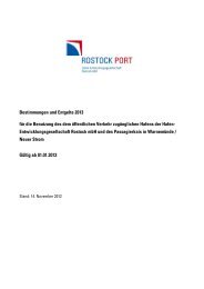 Bestimmungen und Hafenentgelte, gültig ab 1 ... - Rostock Port