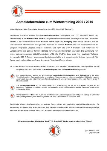 Anmeldeformular und Informationen downloaden - LTTC "Rot-WeiÃ"